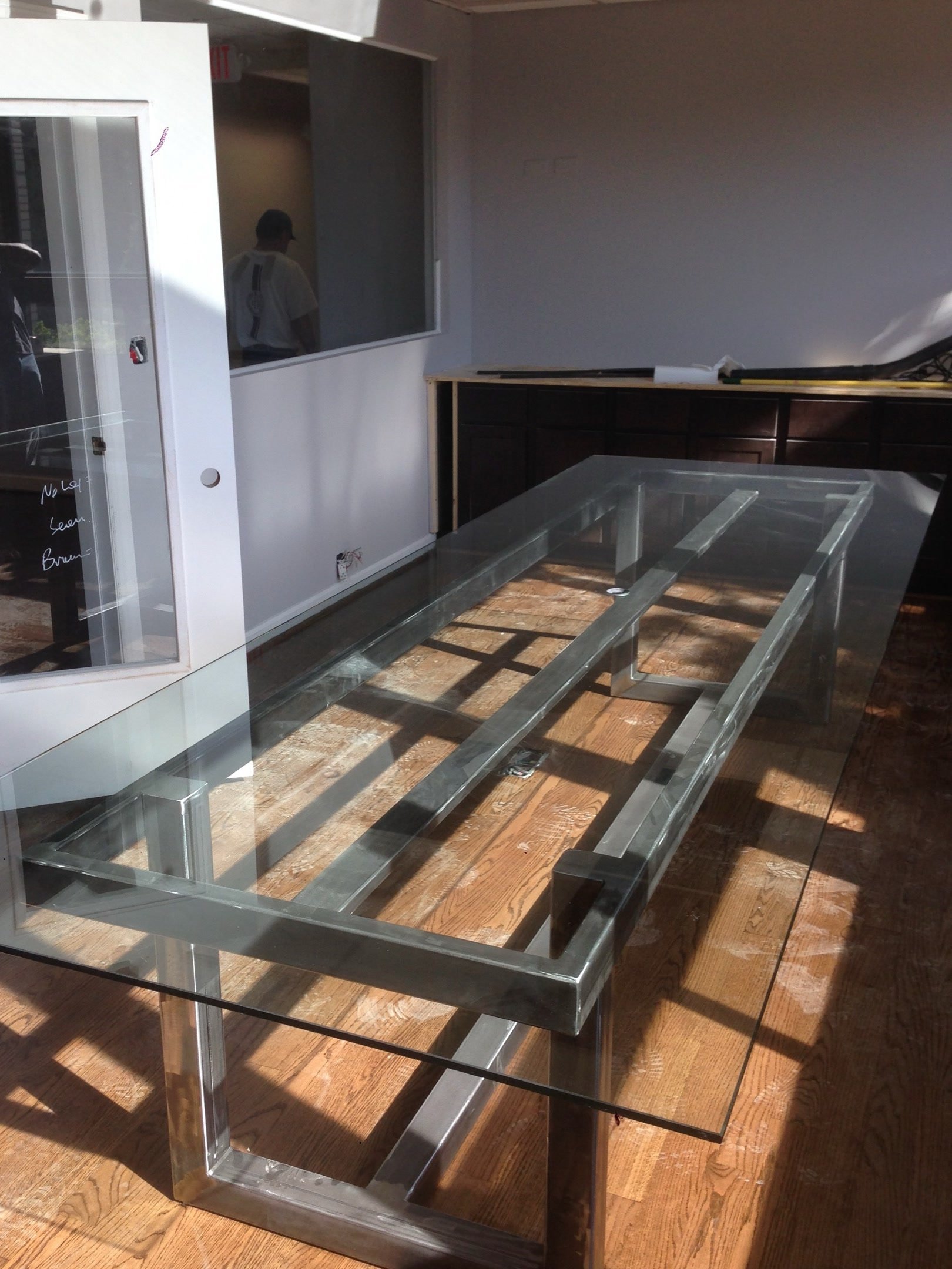 Glass-and-steel table from the Breuder archive