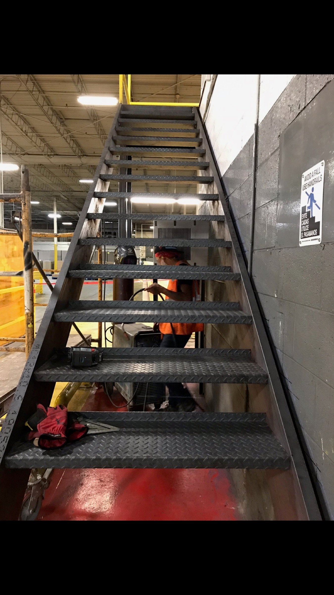 Vine stairwork under assembly in the Breuder shop
